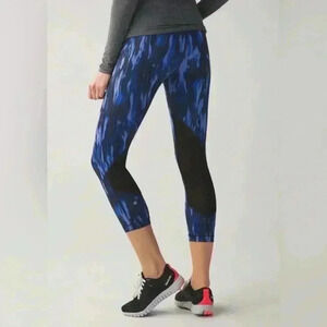Lululemon Pace Rival Crop *Full-On Luxtreme Painted Animal Sprinkler Black 6